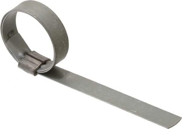 IDEAL TRIDON - 1-1/4" ID Galvanized Steel Preformed J-Type Clamp - 1/2" Wide, 0.03" Thick - All Tool & Supply