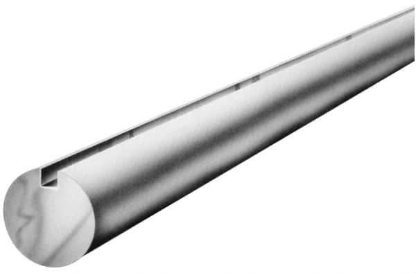 Made in USA - 3/8" Diam, 2' Long, 316 Stainless Steel Keyed Round Linear Shafting - 3/32" Key - All Tool & Supply