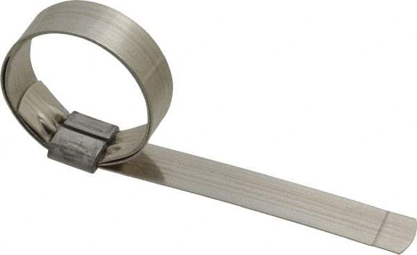 IDEAL TRIDON - 1-1/2" ID, Grade 201, Stainless Steel Preformed J-Type Clamp - 5/8" Wide x 0.03" Thick - All Tool & Supply