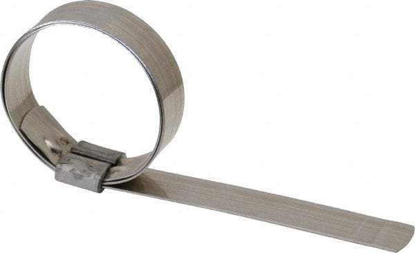 IDEAL TRIDON - 1-3/4" ID, Grade 201, Stainless Steel Preformed J-Type Clamp - 5/8" Wide x 0.03" Thick - All Tool & Supply