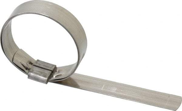 IDEAL TRIDON - 2" ID, Grade 201, Stainless Steel Preformed J-Type Clamp - 5/8" Wide x 0.03" Thick - All Tool & Supply