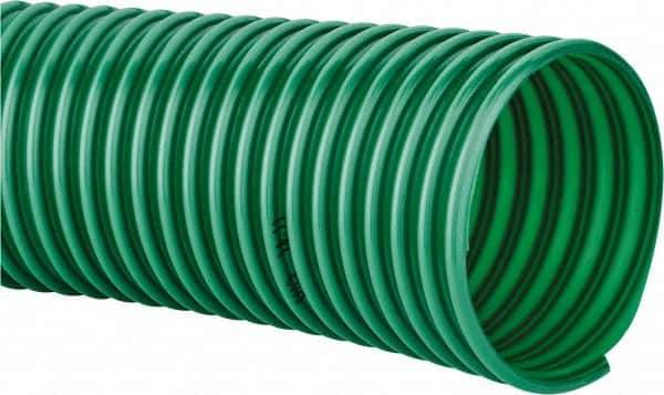 Continental ContiTech - 6" ID, 5 Hg Vac Rating, PVC Vacuum & Duct Hose - 100' Long, Metallic Green, 10" Bend Radius, 15 to 150°F - All Tool & Supply