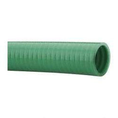 Continental ContiTech - 15 to 150°F, 1-1/4" Inside x 1.53" Outside Diam, PVC Liquid Suction & Discharge Hose - Green, 100' Long, 99 psi Working Pressure - All Tool & Supply