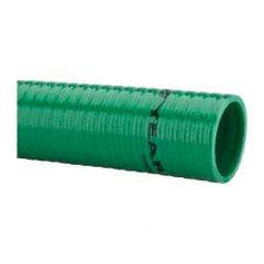 Continental ContiTech - 15 to 150°F, 1-1/2" Inside x 1.78" Outside Diam, PVC Liquid Suction & Discharge Hose - Green, 100' Long, 89 psi Working Pressure - All Tool & Supply