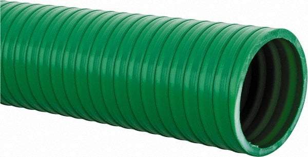 Continental ContiTech - 15 to 150°F, 2" Inside x 2.31" Outside Diam, PVC Liquid Suction & Discharge Hose - Green, 100' Long, 79 psi Working Pressure - All Tool & Supply