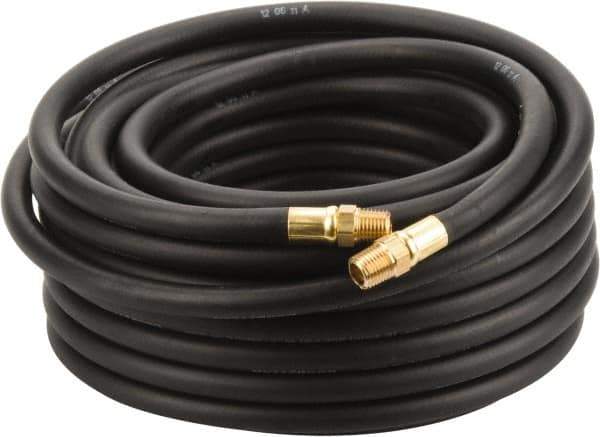 Continental ContiTech - 1/4" ID x 1/2" OD 50' Long Multipurpose Air Hose - MNPT x MNPT Ends, 200 Working psi, -40 to 190°F, 1/4" Fitting, Black - All Tool & Supply