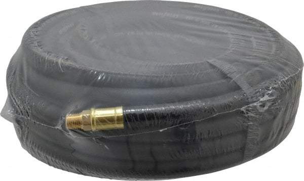 Continental ContiTech - 3/8" ID x 0.669" OD 50' Long Multipurpose Air Hose - MNPT x MNPT Ends, 200 Working psi, -40 to 190°F, 1/4" Fitting, Black - All Tool & Supply