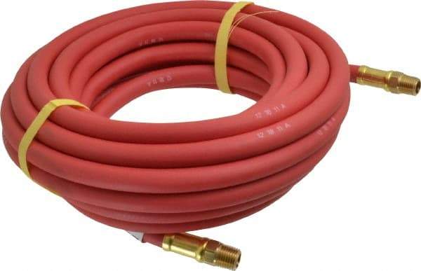 Continental ContiTech - 1/4" ID x 0.527" OD 25' Long Multipurpose Air Hose - MNPT x MNPT Ends, 250 Working psi, -40 to 190°F, 1/4" Fitting, Red - All Tool & Supply