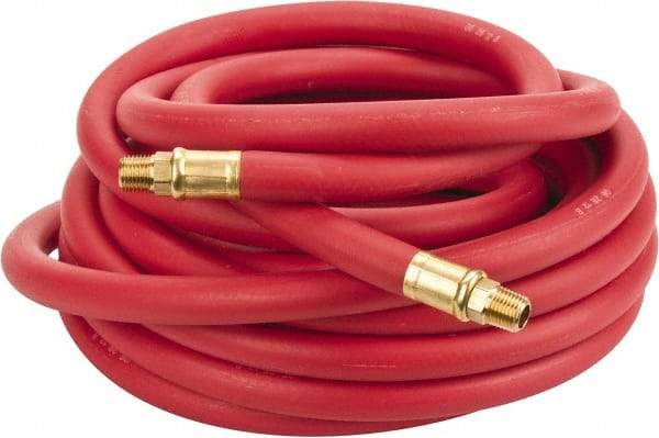 Continental ContiTech - 3/8" ID x 0.7" OD 25' Long Multipurpose Air Hose - MNPT x MNPT Ends, 250 Working psi, -40 to 190°F, 1/4" Fitting, Red - All Tool & Supply