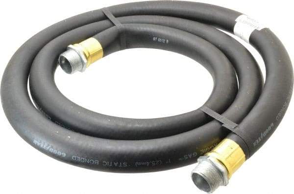 Continental ContiTech - 1" ID x 1-1/8" OD x 8' OAL, NPT Male x Male Petroleum Transfer Hose - 100 Max Working psi, 1" Fitting, Black - All Tool & Supply