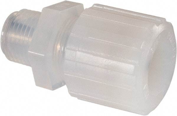 NewAge Industries - 3/4" Tube OD, PFA PTFE Plastic Compression Tube Male Connector - 1/2 NPT Pipe, 500°F Max, 1/2 Thread - All Tool & Supply