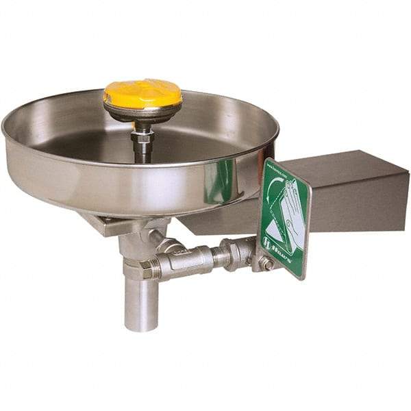 Haws - 15" Wide x 13" High, Wall Mount, Stainless Steel Bowl, Eye & Face Wash Station - 13" Inlet, 3.7 GPM Flow Rate - All Tool & Supply