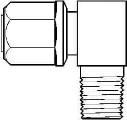 NewAge Industries - 3/8" Tube OD, PFA PTFE Plastic Compression Tube Male Elbow - 1/8 NPT Pipe, 500°F Max, 1/8 Thread - All Tool & Supply