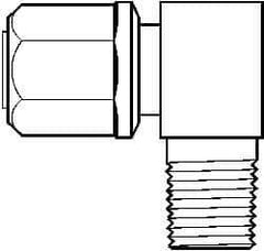 NewAge Industries - 3/8" Tube OD, PFA PTFE Plastic Compression Tube Male Elbow - 1/8 NPT Pipe, 500°F Max, 1/8 Thread - All Tool & Supply