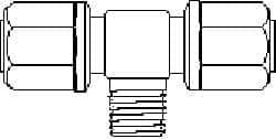 NewAge Industries - 1/2" Tube OD, PFA PTFE Plastic Compression Tube Male Branch Tee - 1/4 NPT Pipe, 500°F Max, 1/4 Thread - All Tool & Supply