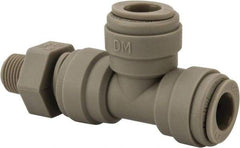 Value Collection - 5/16" Outside Diam, 1/8 NPT, Acetal Push-to-Connect Tube Male Swivel Run Tee - 150 Max psi - All Tool & Supply