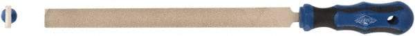 Ampco - 15" Long, Smooth Cut, Flat American-Pattern File - Double Cut, 0.81" Overall Thickness, Handle - All Tool & Supply