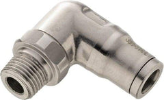 Legris - 1/2" Outside Diam, 3/8 NPT, Stainless Steel Push-to-Connect Male Elbow - 435 Max psi, Tube to Male NPT Connection, FKM O-Ring - All Tool & Supply