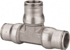 Legris - 1/2" Outside Diam, Stainless Steel Push-to-Connect Union Tee - 435 Max psi, Tube to Tube Connection, FKM O-Ring - All Tool & Supply