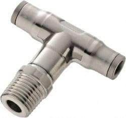 Legris - 5/32" Outside Diam, 1/8 NPT, Stainless Steel Push-to-Connect Male Branch Tee - 435 Max psi, FKM O-Ring, Tube to Male NPT - All Tool & Supply