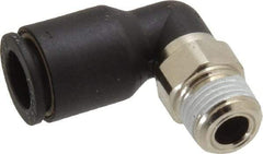 Legris - 5/16" OD, 1/4 NPT, Nylon/Nickel Plated Brass Push-to-Connect Male Elbow - 290 Max psi - All Tool & Supply