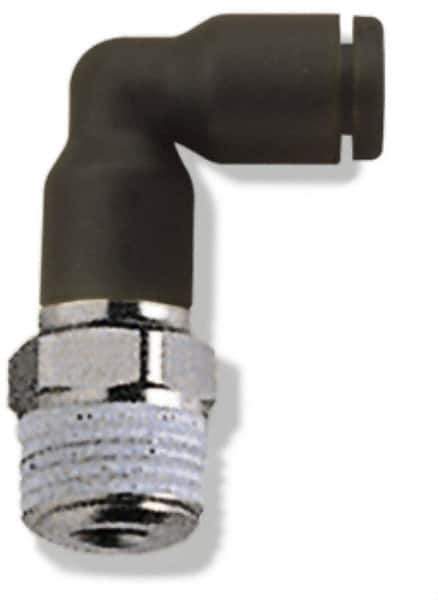 Legris - 5/32" OD, 1/4 NPT, Nylon/Nickel Plated Brass Push-to-Connect Extended Male Elbow - 290 Max psi - All Tool & Supply