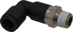 Legris - 3/8" OD, 1/4 NPT, Nylon/Nickel Plated Brass Push-to-Connect Extended Male Elbow - 290 Max psi - All Tool & Supply