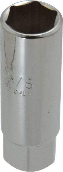 Proto - 5/8", 3/8" Drive, Spark Plug Hand Socket - 6 Points, 2-1/2" OAL, Chrome Finish - All Tool & Supply