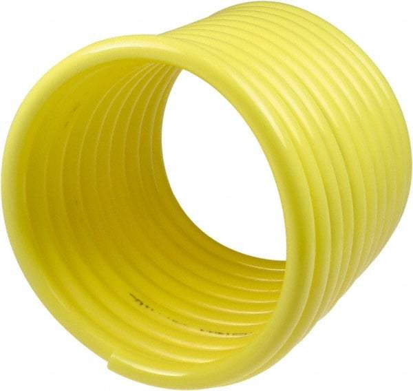 Coilhose Pneumatics - 3/16" ID, 100' Long, Yellow Nylon Coiled & Self Storing Hose - 230 Max psi, No Fittings - All Tool & Supply