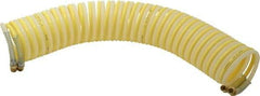 Coilhose Pneumatics - 1/4" ID, 1/4 Thread, 25' Long, Yellow & Natural Nylon Coiled & Self Storing Hose - 185 Max psi, Male Swivel x Male Swivel - All Tool & Supply