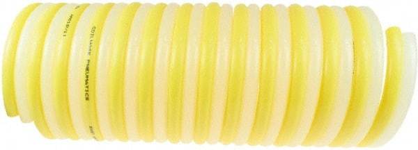 Coilhose Pneumatics - 3/4, 5/16" ID, 50' Long, Yellow & Natural Nylon Coiled & Self Storing Hose - 120 Max psi, No Fittings - All Tool & Supply