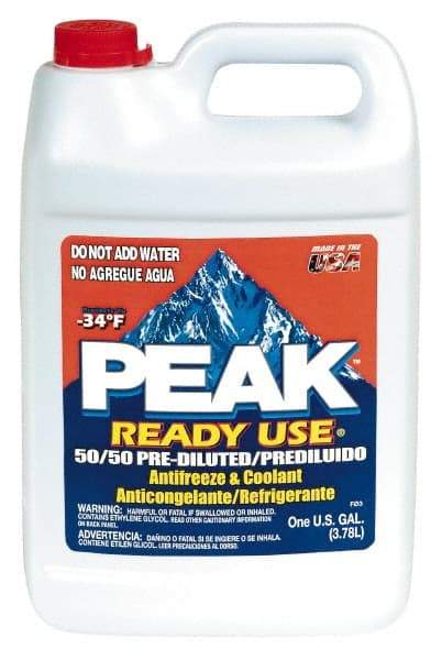 Peak - 1 Gal Conventional Premixed Antifreeze & Coolant - Ethylene Glycol & De-Ionized Water Composition - All Tool & Supply