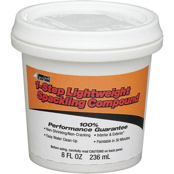 White Lightning - 8 oz Drywall/Plaster Repair - White, 20.1 Sq Ft Coverage, Vinyl Latex - All Tool & Supply