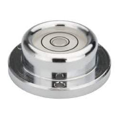 Geier & Bluhm, Inc. - 1-7/16 Inch Base Diameter x 0.52 Inch Overall Height, 2 Circles, Brass Bull's Eye Circular Level - 7.00mm Vial Diameter, 3/4 Inch Inner Diameter, 0.12 Inch Mounting Hole Diameter, 24 min Sensitivity, -40 to 165°F - All Tool & Supply