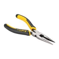 Stanley - 6-1/2" OAL, 2" Jaw Length x 11/16" Jaw Width, Long Nose Side Cutting Pliers - Serrated Jaw, Standard Head, Bi-Material Cushion Grip Handles - All Tool & Supply