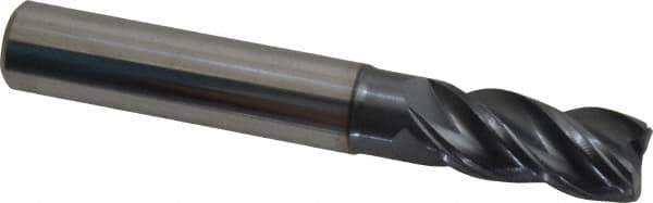 Iscar - 1/2", 4 Flute, Solid Carbide, Corner Chamfer End Mill - 3-1/2" OAL, 1" LOC - All Tool & Supply