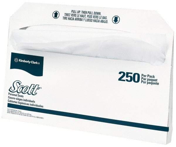 Scott - 17" Long x 14-1/2" Wide White Toilet Seat Covers - 20 Pack, 250 Sheet Roll - All Tool & Supply