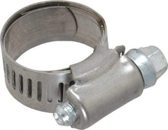 IDEAL TRIDON - SAE Size 8, 5/8 to 1" Diam, Stainless Steel Shielded Worm Drive Clamp - Material Grade 201, Series 613 - All Tool & Supply