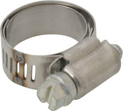 IDEAL TRIDON - SAE Size 10, 11/16 to 1-1/16" Diam, Stainless Steel Shielded Worm Drive Clamp - Material Grade 201, Series 613 - All Tool & Supply