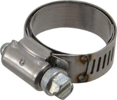 IDEAL TRIDON - SAE Size 12, 11/16 to 1-1/4" Diam, Stainless Steel Shielded Worm Drive Clamp - Material Grade 201, Series 613 - All Tool & Supply