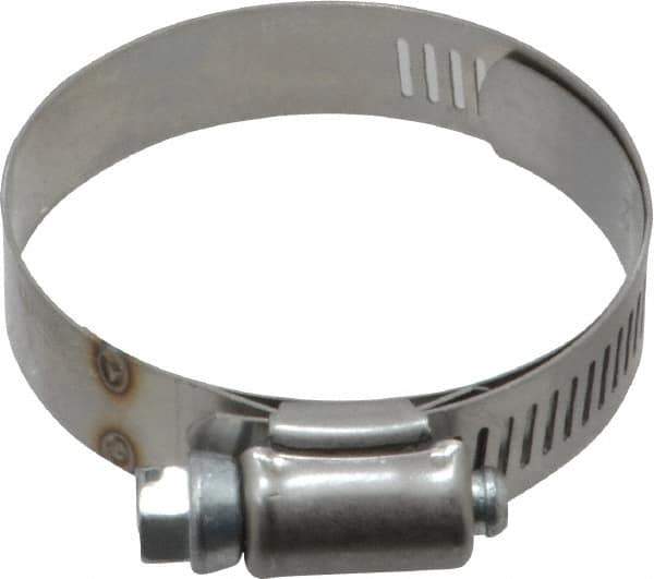 IDEAL TRIDON - SAE Size 28, 1-5/16 to 2-1/4" Diam, Stainless Steel Shielded Worm Drive Clamp - Material Grade 201, Series 613 - All Tool & Supply