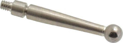 Mitutoyo - 3mm Ball Diam, Steel, Ball Test Indicator Contact Point - 0.79" Contact Point Length, Use with Mitutoyo 513 Series Dial Test Indicators - All Tool & Supply