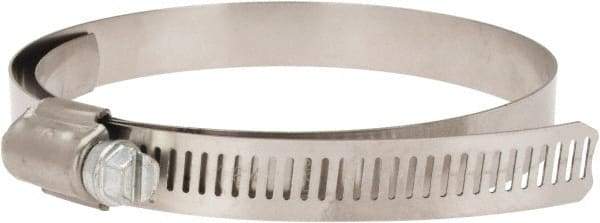 IDEAL TRIDON - SAE Size 64, 3-9/16 to 4-1/2" Diam, Stainless Steel Shielded Worm Drive Clamp - Material Grade 201, Series 613 - All Tool & Supply