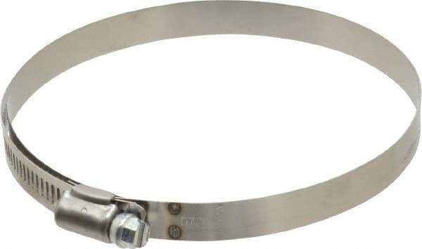 IDEAL TRIDON - SAE Size 72, 4-1/16 to 5" Diam, Stainless Steel Shielded Worm Drive Clamp - Material Grade 201, Series 613 - All Tool & Supply