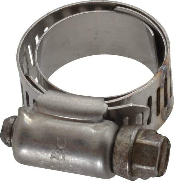 IDEAL TRIDON - SAE Size 10, 11/16 to 1-1/16" Diam, Stainless Steel Shielded Worm Drive Clamp - Material Grade 301, Series 615 - All Tool & Supply