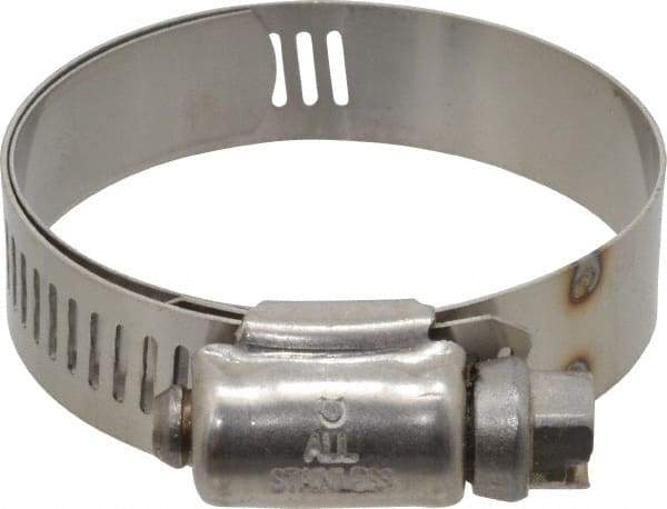 IDEAL TRIDON - SAE Size 24, 1-1/16 to 2" Diam, Stainless Steel Shielded Worm Drive Clamp - Material Grade 301, Series 615 - All Tool & Supply