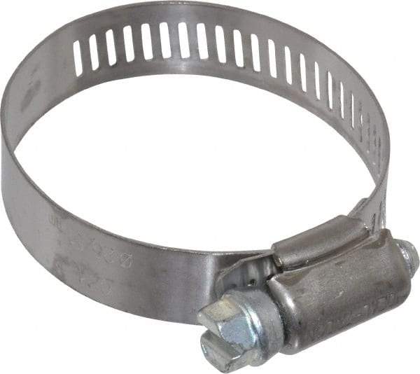 IDEAL TRIDON - SAE Size 24, 1-1/16 to 2" Diam, Stainless Steel Worm Drive Clamp - 1/2" Wide, Material Grade 201, Series 611 - All Tool & Supply