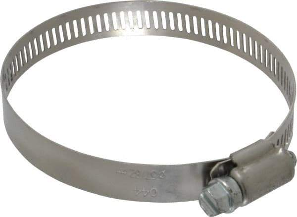 IDEAL TRIDON - SAE Size 44, 2-5/16 to 3-1/4" Diam, Stainless Steel Worm Drive Clamp - 1/2" Wide, Material Grade 201, Series 611 - All Tool & Supply