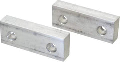 Gibraltar - 4" Wide x 1-1/2" High x 3/4" Thick, Flat/No Step Vise Jaw - Soft, Aluminum, Fixed Jaw, Compatible with 4" Vises - All Tool & Supply