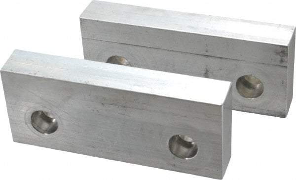 Gibraltar - 6" Wide x 2-1/2" High x 1" Thick, Flat/No Step Vise Jaw - Soft, Aluminum, Fixed Jaw, Compatible with 6" Vises - All Tool & Supply